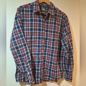 Men's Vintage Roots Plaid Shirt - Size Large 100% Cotton